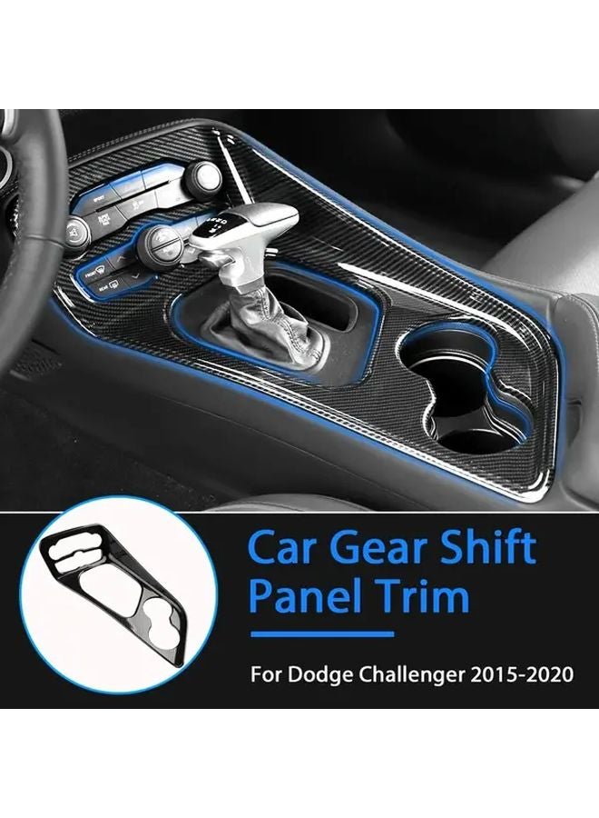 Carbon Fiber Gear Shift Panel Cover For 2015 2023 Dodge Challenger Interior Accessory - Image 3